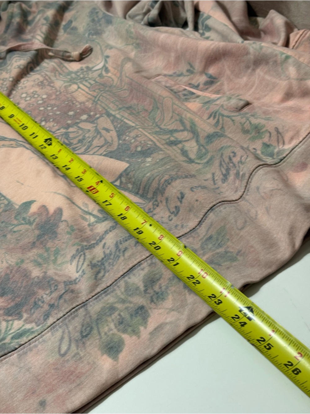 Women’s Decorative Zip-Up Hoodie Sz XL Art Nouveau Design Soft Colors Full Zip - Picture 4 of 10